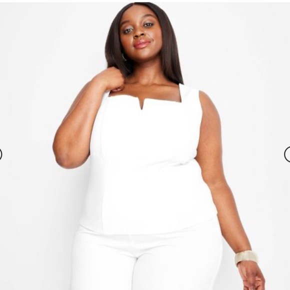 NWT Women's Notch Front Tank Top - Future Collective with Jenee Naylor White XXL - Picture 3 of 7